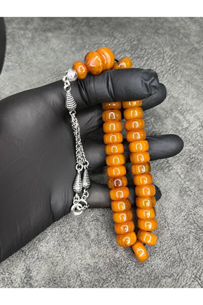 Mos Tespih Collectible High-End Crimped Amber Prayer Beads with Old Imamiya O...