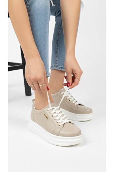 Santamarina Kadın Less Bej Kalınn Tabaanlı Ortopeedik Günlük Sneaker