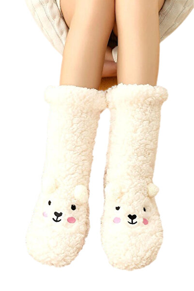 EFAYN.RO Sosete dama, calduroase, moi, cu ciucurei, antiderapante, marime 36-...