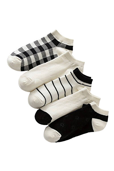 EFAYN.RO Women's socks, set of 5 pairs, classic model, short to the ankle, si...