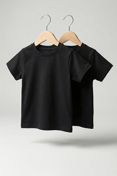 Abruzzo 2'li Set Pamuklu Bebek Tişört Kısa Kollu Rahat Kalıp 0-3 Yaş