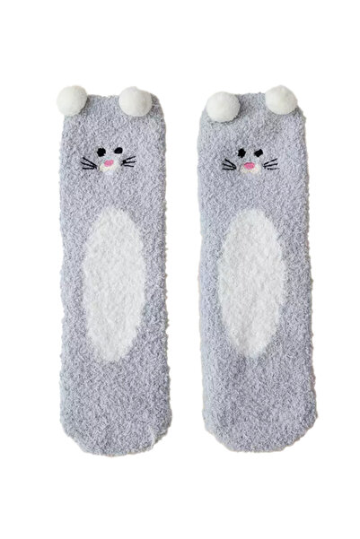 EFAYN.RO Women's socks, warm, soft, animated pattern with tassels, size 36-42...