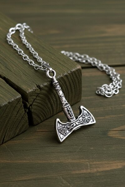 AB Takı Valknut Balta Design Necklace Men's Necklace Fashion Necklace