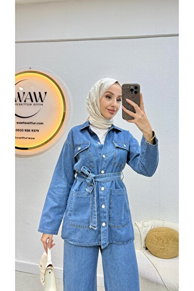 waw tesettür Jean Kot Tesettür Takım
