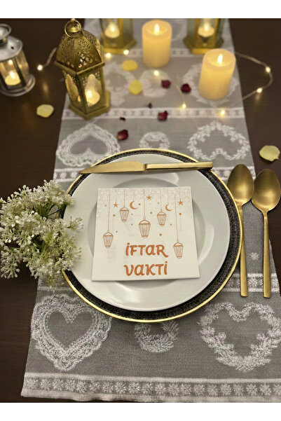 HB LİFE Ramazan Özel Tasarım Şık İftar Sofrası Sunum Peçetesi - 1'li Paket Ba...