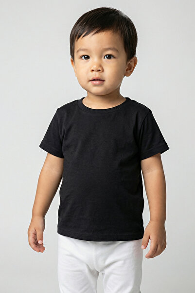 Abruzzo Black Set of 2 Cotton Baby T-Shirts Short Sleeve Comfortable Fit 0-3 Years