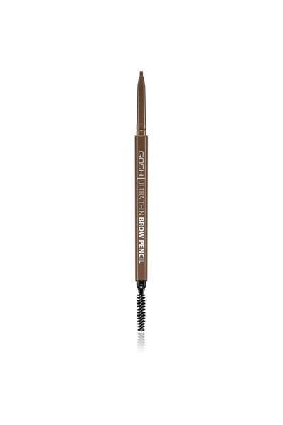 GOSH , Ultra Thin, Eyebrow Cream Pencil & Brush 2-In-1, 002, Grey Brown, 0.09 g