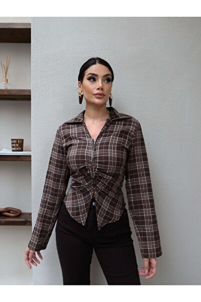 ESRAHELVACI Waist-Tied Plaid Shirt