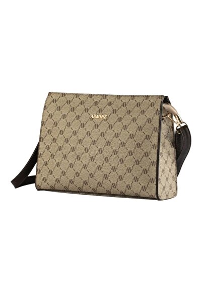 Armine Κομψή μοντέρνα γυναικεία τσάντα ώμου με φερμουάρ και σχέδιο βιζόν