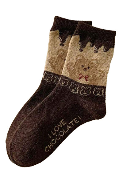 EFAYN.RO Women's socks, warm pattern with teddy bears, cozy bear theme, size ...