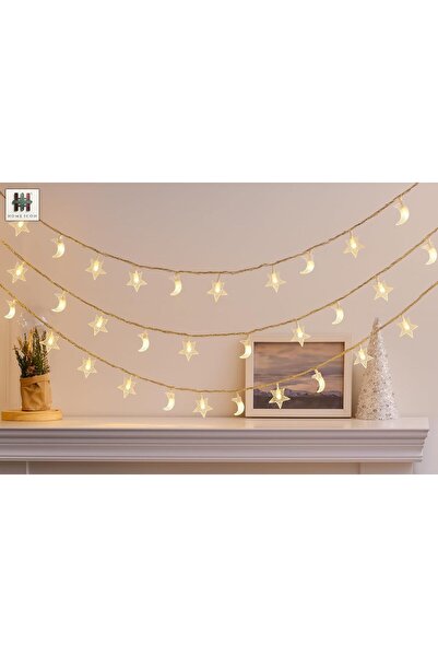 HOME ICON Deluxe Ramadan Star & Moon String Lights (2-Pack) | 40 LED, 8 Modes...