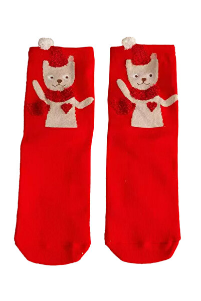 EFAYN.RO Unisex socks, warm, soft and fine, M3, size 36-42 EU, red with cat, ...