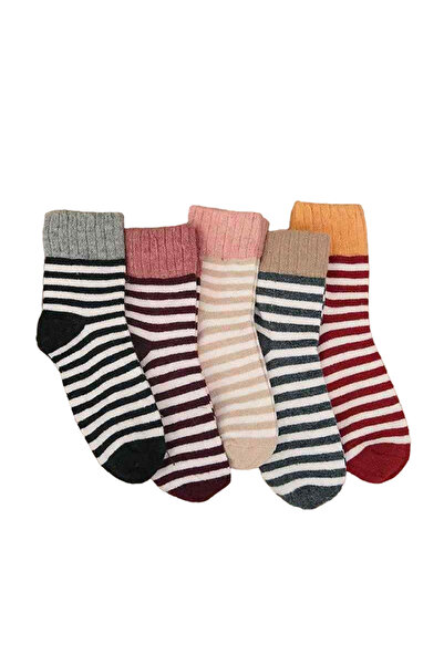 EFAYN.RO Sosete dama, set 5 perechi, model calduros si vesel cu dungi, marime...