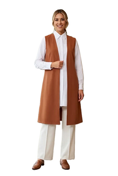 RESPİRO Sade Dökümlü İç göstermez Mevsimlik Yelek Kadın Tesettür Yelek Büyük ...