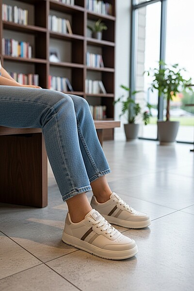 KAFKASLAR AYAKKABI Flat and Lightweight Orthopedic Sole Non-Slip Women's Snea...