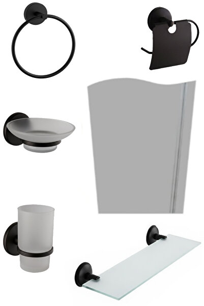 tesitay Bayrak 5 Li Ayna Seti Siyah Renk