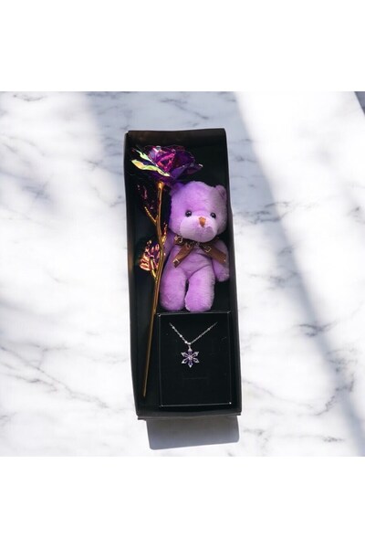 Masalsı Concept Sevgiliye Hediye Aşkın Mor Işıltısı | Ayıcıklı Sonsuz Gül ve ...
