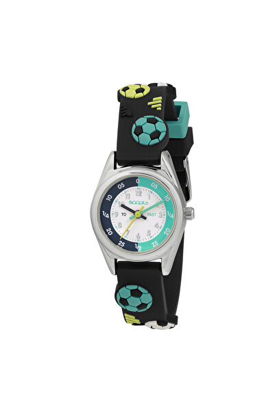 Tikkers Time Teacher 3D Navy Football Silicone Strap Watch
