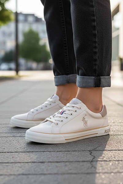 U.S. Polo Assn. Women's Beige Canvas Shoes - Casual Sports Sneaker - Comforta...