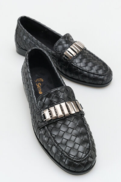 SENASTİL Плетени дамски балерини с плоска подметка и катарама