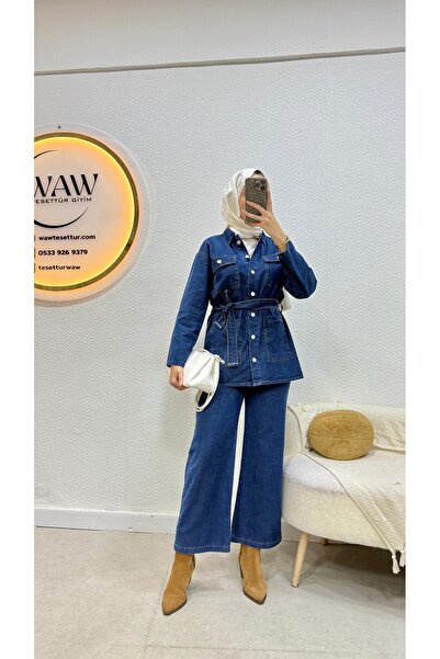 waw tesettür Jean Kot Tesettür Takım