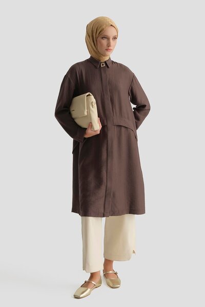 Armine Aller Detaylı Tunik Kahve