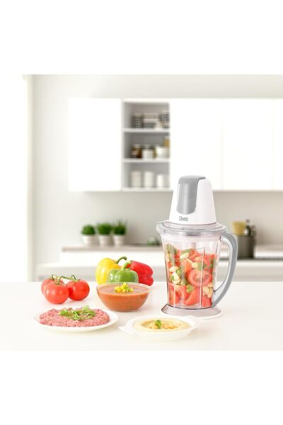 JANO Electric Chopper 1.5L 500W 4 Stainless Steel Blades for Chopping Vegetables