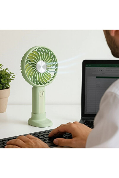shopwave Masa Üstü Standlı USB ile Şarj Olabilen 3 Ayarlı Fan Modlu Çanta Tip...