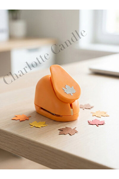 Charlotte Candle Şekilli Orta Boy Delgeç Yaprak Desenli 1 Adet