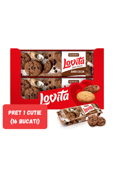 Roshen SET 16 PIECES - LOVITA CLASSIC COOKIES, BISCUITS WITH COCOA AND COATIN...