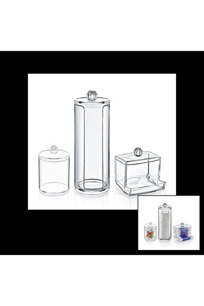 shopwave مجموعة منظم مستحضرات التجميل ثلاثية الأقراص (5047)