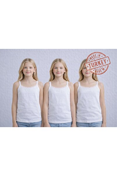 LaFont Girls' thin strapless bodysuit, Turkish made, decorated with lace on t...