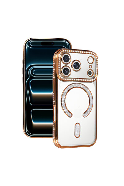 İPHONE 17 PRO UYUMLU MAGSAFELİ TAŞLI KILIF
