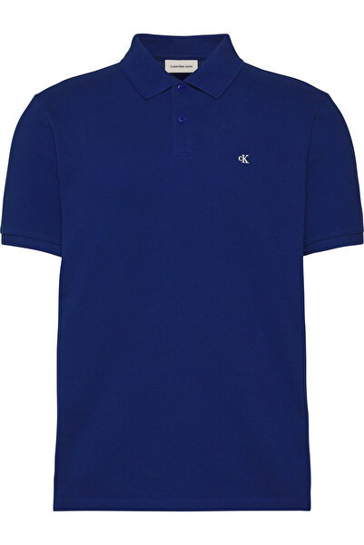 Calvin Klein Erkek Ss Monogram Pique Mavi Polo Yaka T-Shirt