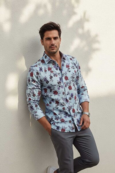 Louis Fabel Floral Long Sleeve Men's Shirt