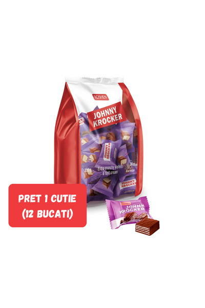 Roshen SET 12 PIECES - Johnny Krocker, wafers with MILK flavoured filling 350...