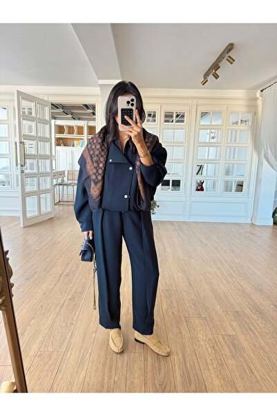 Bak'ap Premium Design Zipper Detailed Trousers-Bomber Jacket 2-Piece Set