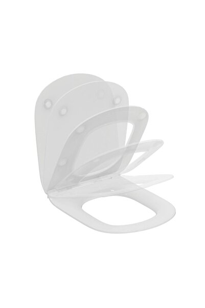 Milano Tesi White Sanitary ABS Plastic Toilet Seat & Cover, Thin Design, Self...