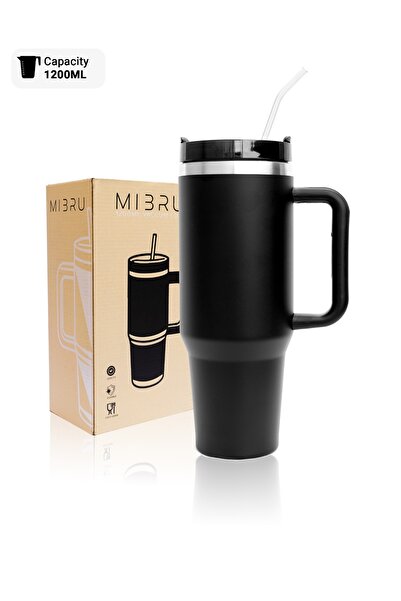 MIBRU MI3RU 1200ml Vacuum Insulated Tumbler with Handle & Straw – Stainless S...