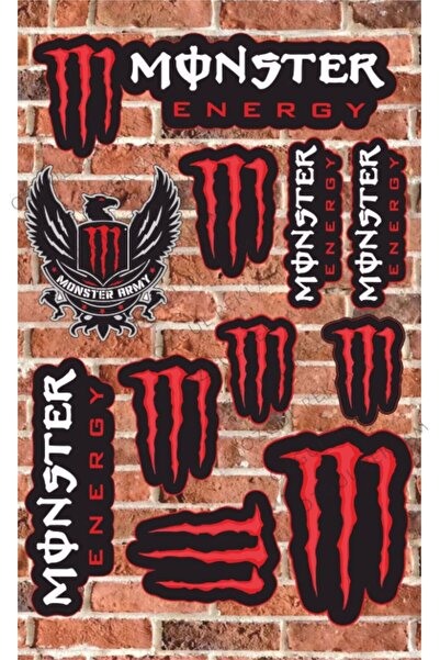ÖZGÜL REKLAM MONSTER EKİPMAN KASK MOTORSİKLET GRENAJ OTO BİSİKLET STİCKER SETİ