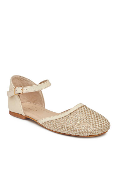 Tergan Bej Deri - Tekstil Kadın Babet - K25Y1BB68079-A25