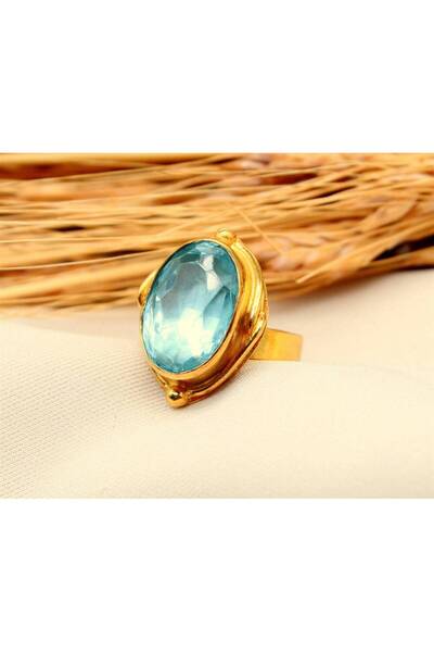 alpsilverart 925 Ayar Gümüş Mavi Topaz Taşlı Yüzük | El İşi Otantik Kadınlar ...