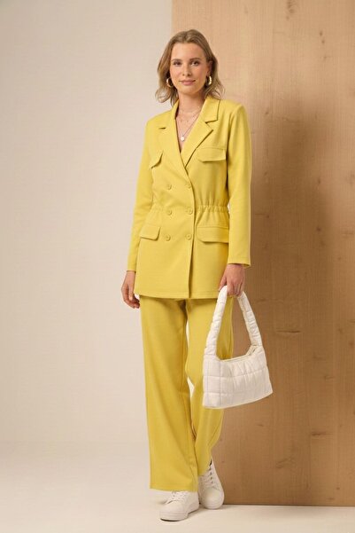 FTZ WOMEN Women's Linen Suit Yellow 31168