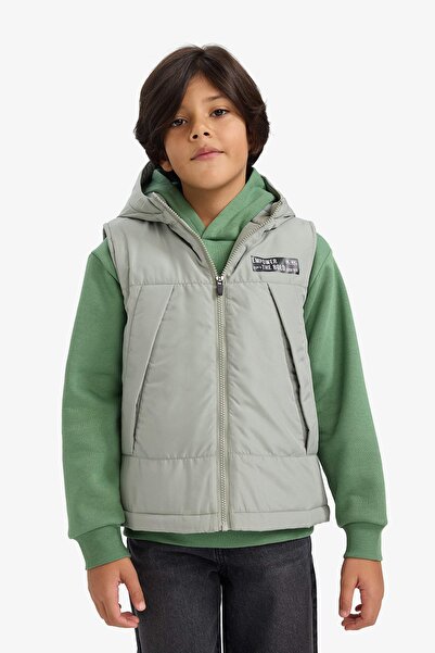 DeFacto Water Repellent Print Detailed Vest for Boys F7339A826Sp