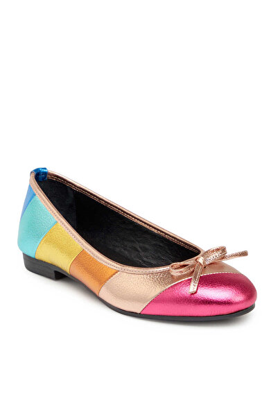 Tergan Çok Renkli Hakiki Deri Kadın Babet - K25I1BB67763-K2N