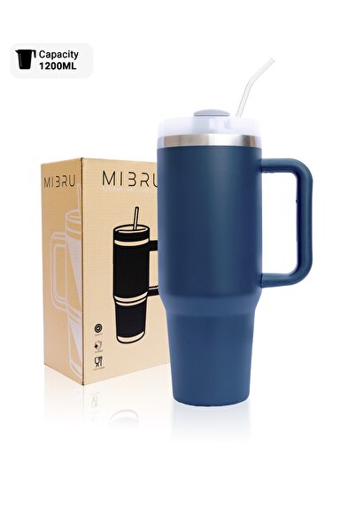 MIBRU MI3RU 1200ml Vacuum Insulated Tumbler with Handle & Straw – Stainless S...