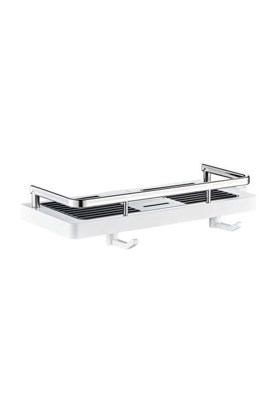 Milano Thea Shower Kit Soap Tray - Stylish Acrylic Soap Holder in Silver Chrome