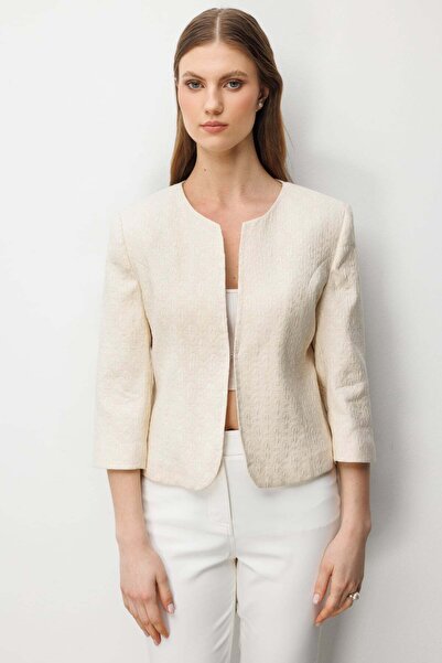 Mi Pret a Porter Mi Dokulu Sıfır Yaka Ceket