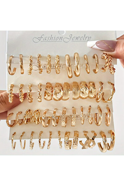 Ervalina Desenli Karışık Kadın Küpe (Karışık Gönderim)