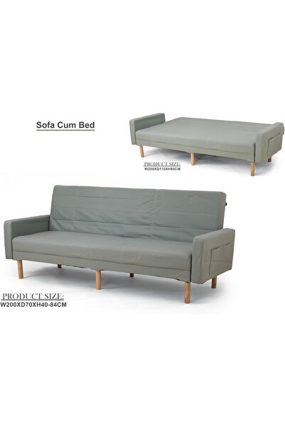 Afifa Furniture Grey Sofa Cum Bed